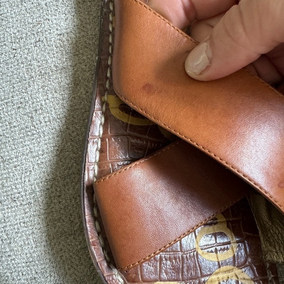 SAM EDELMAN Kora Brown Leather Criss Cross Sandals Size 7.5 - Picture 4 of 5